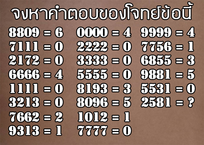 Puzzle ปัญหาเชาว์